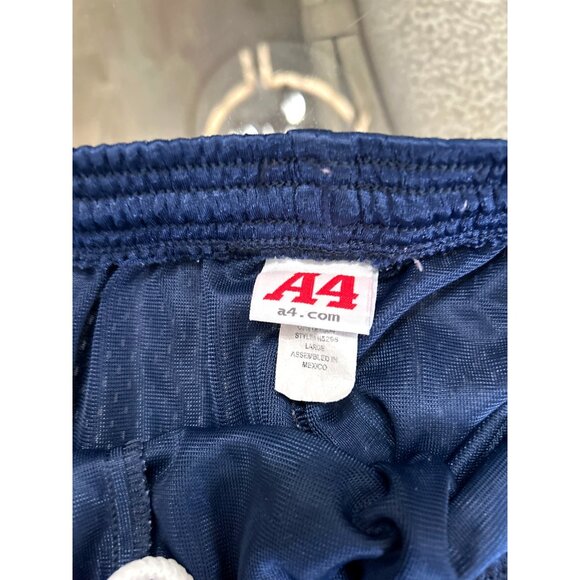 Navy Blue A4 Mens Large Mesh Athletic Shorts With Embroidered Eagle Logo - Picture 3 of 7